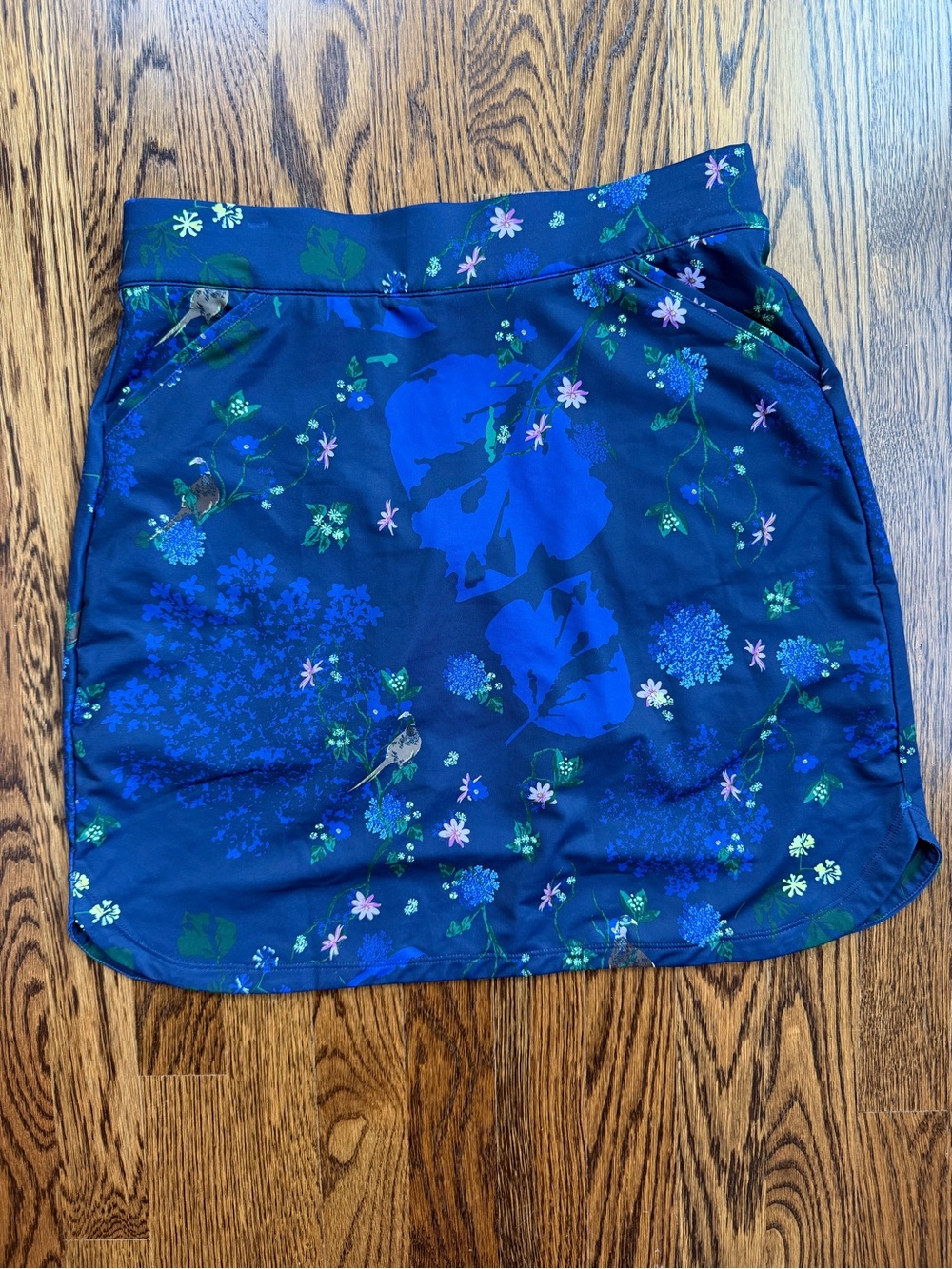 Peter Millar Floral Blue Golf Workout Skort with Pockets